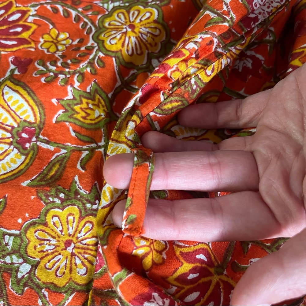 Vibrant Orange Floral Midi Dress - Picture 14 of 14